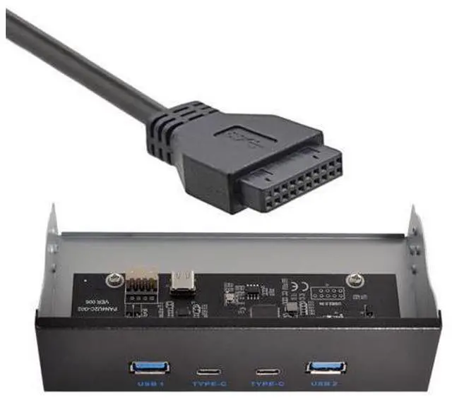 Main image of Chenyang USB-C & USB 3.0 HUB 4 Ports Front Panel to Motherboard 20Pin Connector Cable for 5.25" CD-ROM Bay