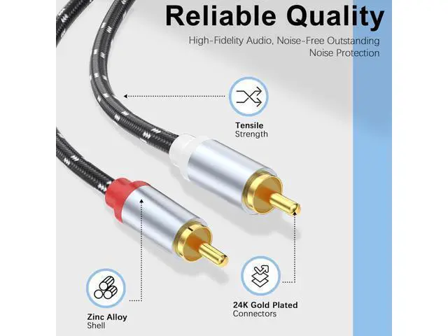 Alt view image 7 of 7 - 3.5mm to RCA Cable Lightning to RCA Male to Aux Audio Adapter HiFi Sound Headphone Jack Adapter (3 in 1 Audio Cable) Connector for iPhone/iPad Speaker MP3 Tablet HDTV(6FT)