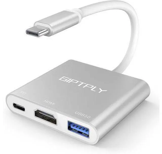 Main image of USB C to HDMI Adapter 3-in-1 USBC Digital AV Multiport Adapter USB Type C Converter to 4K@30Hz HDMI USB 3.0 100W PD for MacBook Pro/Air iPad Pro Chromebook HP Surface