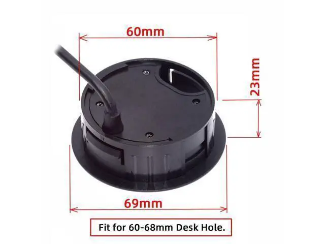 Alt view image 7 of 7 - ChenYang USB 3.0 Flush Mount Desktop HUB,2 USB 3.0 Port/1 USB C Port HUB Grommet Hole 2.36"(60mm) with 3.5mm Audio Port