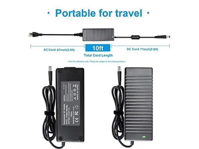 Alt view image 3 of 5 - PA-4E 130W 19.5V 6.7A DA130PE1-00 JU012 CM161 Laptop AC Adapter Charger for Dell 15 7000 7559,Docking Station XPS 15(L502x) 17(L702x) Alienware 13 R2 DA130PE1-00 Gaming Power Supply Cord
