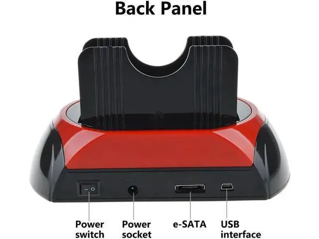 Alt view image 5 of 7 - Dual Slots USB 2.0 to SATA IDE HDD Docking Station with Card Reader for 2.5 3.5 Inch IDE SATA Hard Drive