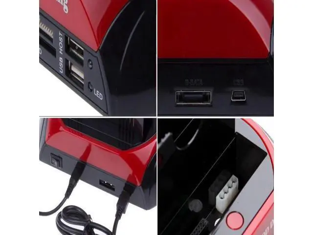 Alt view image 6 of 7 - Dual Slots USB 2.0 to SATA IDE HDD Docking Station with Card Reader for 2.5 3.5 Inch IDE SATA Hard Drive