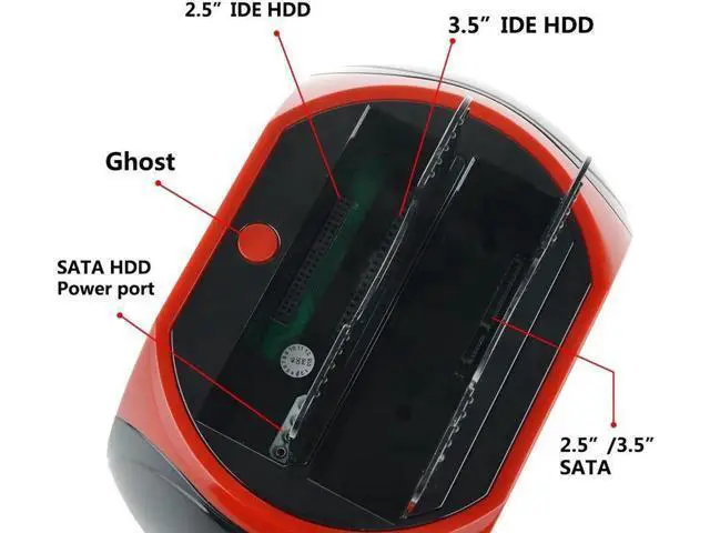Alt view image 7 of 7 - Dual Slots USB 2.0 to SATA IDE HDD Docking Station with Card Reader for 2.5 3.5 Inch IDE SATA Hard Drive