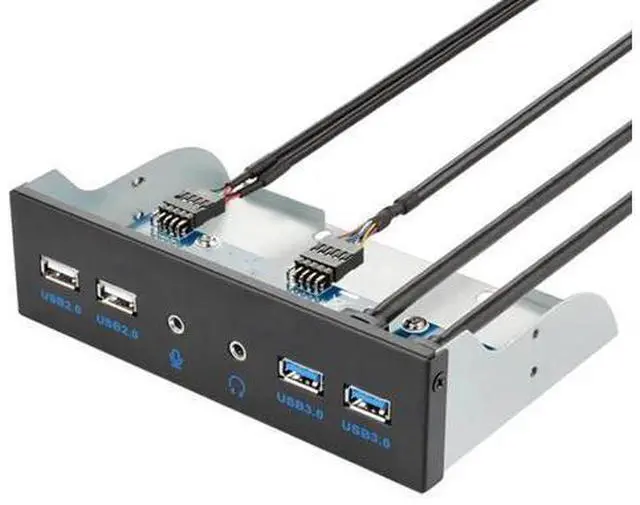 Main image of 5.25 Inch Desktop PC Case Internal Front Panel USB Hub 2 Ports USB 3.0 And 2 Ports USB 2.0 With HD Audio Port 20 Pin Connector