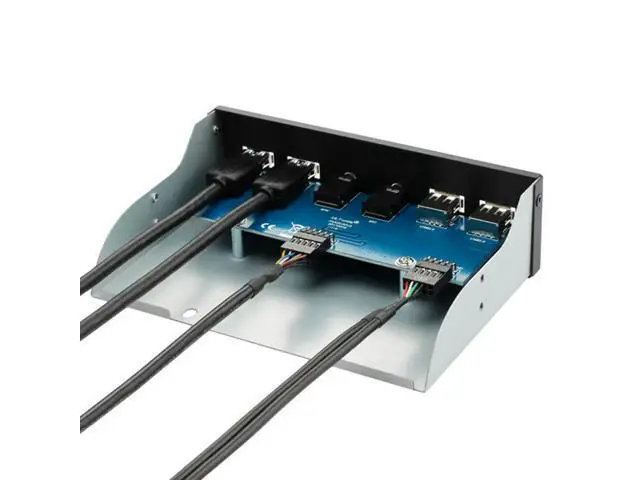 Alt view image 3 of 5 - 5.25 Inch Desktop PC Case Internal Front Panel USB Hub 2 Ports USB 3.0 And 2 Ports USB 2.0 With HD Audio Port 20 Pin Connector