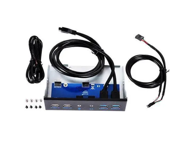 Alt view image 5 of 5 - 5.25 Inch Desktop PC Case Internal Front Panel USB Hub 2 Ports USB 3.0 And 2 Ports USB 2.0 With HD Audio Port 20 Pin Connector