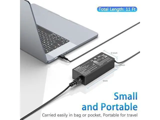 Alt view image 3 of 5 - 100W USB Type C Laptop Charger Universal Compatible with Chromebook,HP,Lenovo,Acer,Dell,Asus,Mac Book and More Devices,USB C Power Adapter