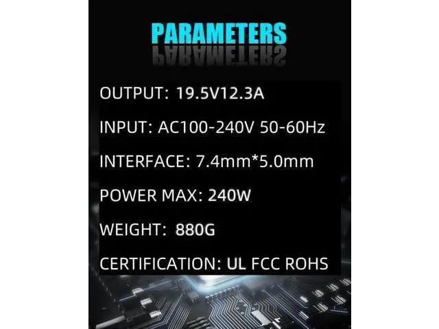 Alt view image 2 of 5 - 240W Laptop Charger for Precision 7680 7450 7760 7520 7530 7560 7510 7710 7720 7730 7740 7750 7770 7780 7670 3540 3520 M4800 M4400 M6700 M4500 M4600 M4700 Power Adapter