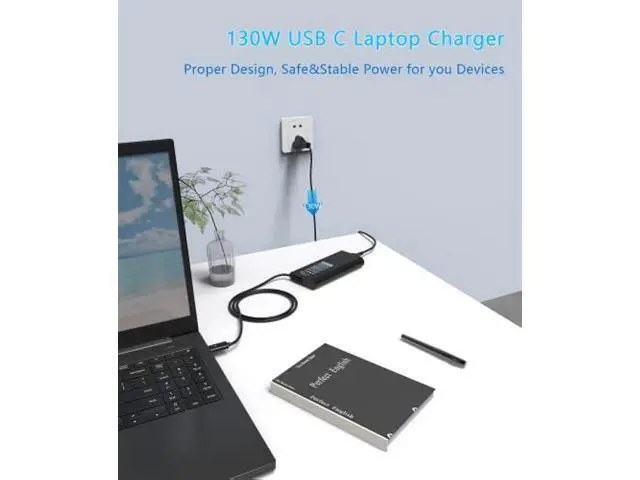 Alt view image 3 of 7 - 130W USB C Business Laptop Charger Compatible with Dell Inspiron 16 Plus 7640 7630 7620 2-in-1 Slim AC Power Supply Type C Adapter Cord
