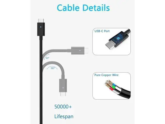 Alt view image 6 of 7 - 130W USB C Business Laptop Charger Compatible with Dell Inspiron 16 Plus 7640 7630 7620 2-in-1 Slim AC Power Supply Type C Adapter Cord