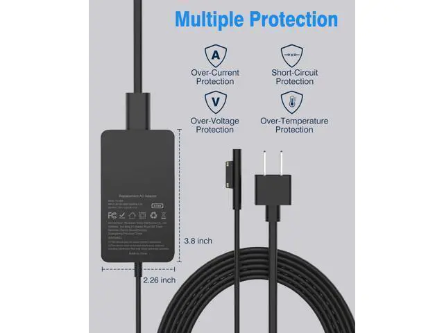 Alt view image 6 of 7 - Surface Pro Charger 65W, for Microsoft Surface Pro 9/8/7+/7/6/5/4/3/X, Windows Surface Laptop 5/4/3/2/1/Studio, Laptop Go 2/1, Surface Book 3/2/1, Surface Go 3/2/1, with 10ft Magnetic Cable