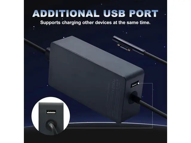 Alt view image 2 of 6 - 102W Surface Laptop Charger for Surface Laptop Studio Surface Laptop 3 4 5 Windows Surface Pro/Go Fast Charging Portable and Easy to Use