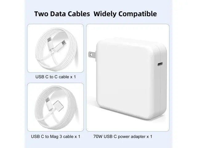 Alt view image 5 of 6 - Charger for Mac Book Air 15 13 Inch Mac Book Pro14 Inch M4 M3 M2 M1 from 2025 2024 2023 2022 2021 70W USB-C to Mag 3 Power Adapter Include 6.6FT 5A USB-C to Magnetic 3 Cable (Original Quality)