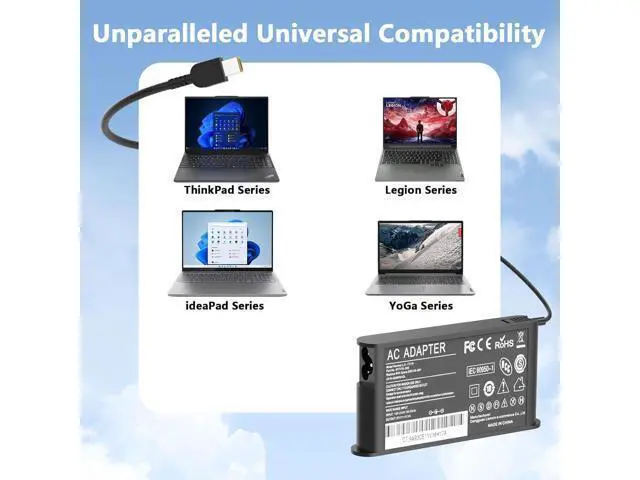 Alt view image 6 of 7 - Hodeay 170W Laptop Charger Compatible with Lenovo Thinkpad Gen 6 5 4 3 2 1,P50 P51 P52 P53 P70 P71 P73 W541 W540 T15g T15p P16v P15v P15 P15g P16 P17 P1 X1,Legion Slim 5 S7 LOQ Adapter