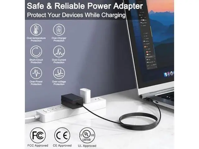 Alt view image 4 of 7 - 12V AC Adapter Charger for SGIN M17 Pro M17Pro M17S 17 Inch 17.3 Windows 11 Laptop Notebook Computer PC Power Supply Adaptor Cord Wall Plug