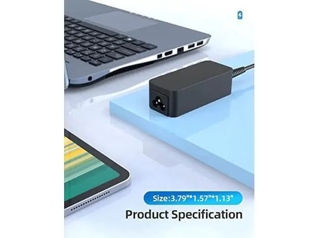 Alt view image 5 of 6 - Charger 45W Fit for Lenovo Chromebook Laptop, UL-Listed, 3 Pin Plug, 10Ft Extended Long Power Cord, Lightweight Design, USB-C Fast Charger