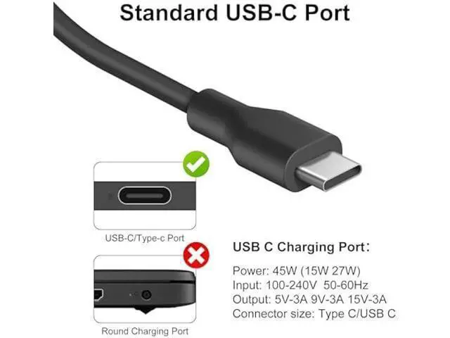 Alt view image 2 of 6 - Universal USB C Laptop Computer Charger Compatible with Lenovo Dell HP Asus Acer Samsung Google Chromebook Type C Power Cord