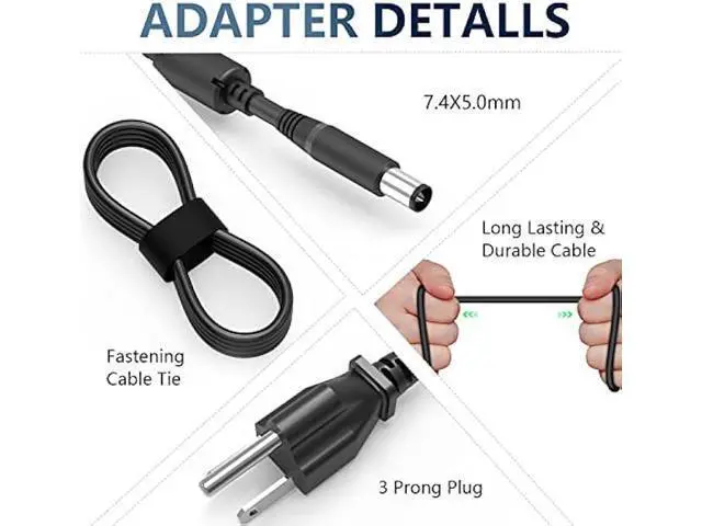 Alt view image 2 of 6 - 130W AC Charger for Dell inspiron 15 7559,Dell Precision 3510 3520 3530 M90 M2400 M4400 M4500 M6300,PA-4E LA130PM121 DA130PE1-00 JU012 Laptop Adapter
