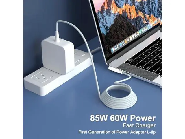 Alt view image 2 of 6 - 85W/60W L Tip Compatible with Mac Book Charger,Power Adapter for 13/15/17 inch Before mid-2012 Models Charger, 6.6FT Cable Adapter Charging Cord