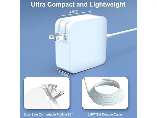 Alt view image 4 of 6 - 85W/60W L Tip Compatible with Mac Book Charger,Power Adapter for 13/15/17 inch Before mid-2012 Models Charger, 6.6FT Cable Adapter Charging Cord
