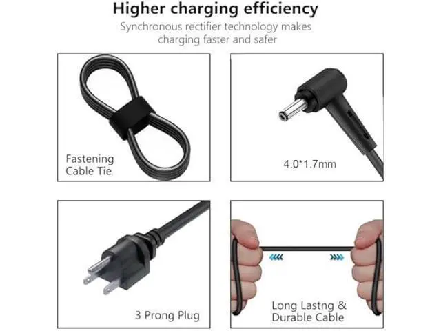 Alt view image 2 of 5 - 45W 20V 2.25A AC Adapter Charger Fit for Lenovo ADL45WCC PA-1450-55LL ADP-45DW B GX20L23044 Model Ideapad Series Laptop Power Supply Cord