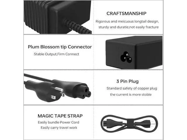 Alt view image 5 of 5 - 45W 19.5V 2.31A 213349-009 Charger Compatible with HP is 13252 Pavilion 15 Notebook Envy x360 L25296-001 741727-001 Blue Tip Laptop Power AC Adapter