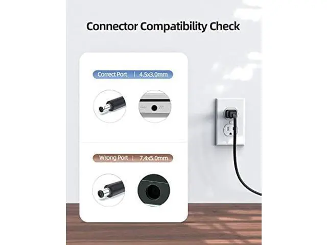 Alt view image 3 of 7 - 65W 45W AC Charger Fit for Dell Inspiron 13 7000 Series 7373 7573 7773 Laptop Power Adapter Supply Cord