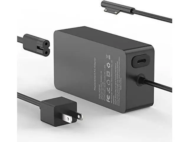 Main image of 65W Laptop Charger Compatible with Microsoft Surface Pro 11, 10, 9, 8, 7+, 7, 6, 5, X, Laptop 7/6/5/4/3/2/1/Studio, Book 3/2/1, Go 4/3/2/1, 10FT