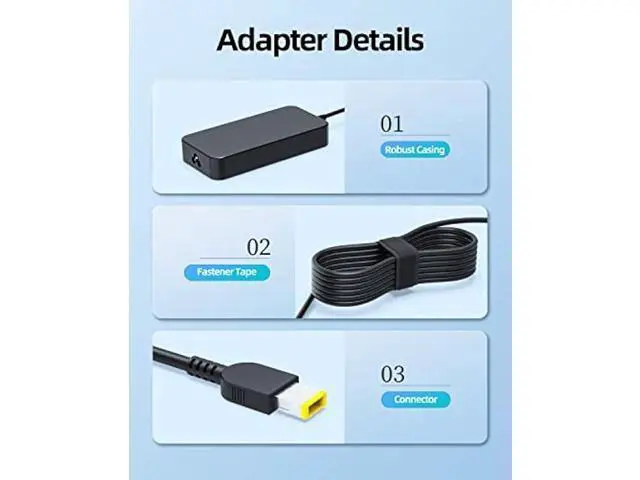 Alt view image 3 of 7 - 135W AC Charger Fit for Lenovo Legion 5 Y520 Y530 Y730 Y740 Y7000 Y7000P 5-15ARH05 Y520-15IKBA Y520-15IKBM Laptop, Slim tip Design