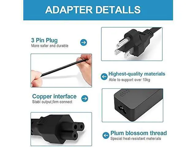 Alt view image 3 of 4 - 65W 45W Charger Fit for Lenovo Thinkbook 14 14s 16 15 13x 13s Plus G1 G2 G3 G4 G4+ G6 G7 Laptop, UL Certified Safety, USB C Power Supply Adapter