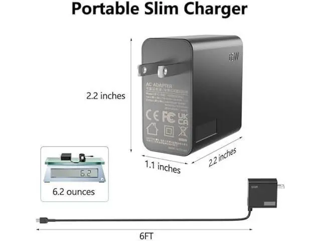 Alt view image 3 of 7 - New Slim 65W USB Type C AC Charger for Lenovo Thinkpad Yoga Chromebook IdeaPad Laptop Power Supply Adapter Cord