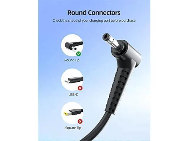 Alt view image 3 of 5 - 65W 45W AC Charger Fit for Lenovo Yoga 710 720 710S 720S 510S 520S 530S 510 520 530 Laptop Power Adapter