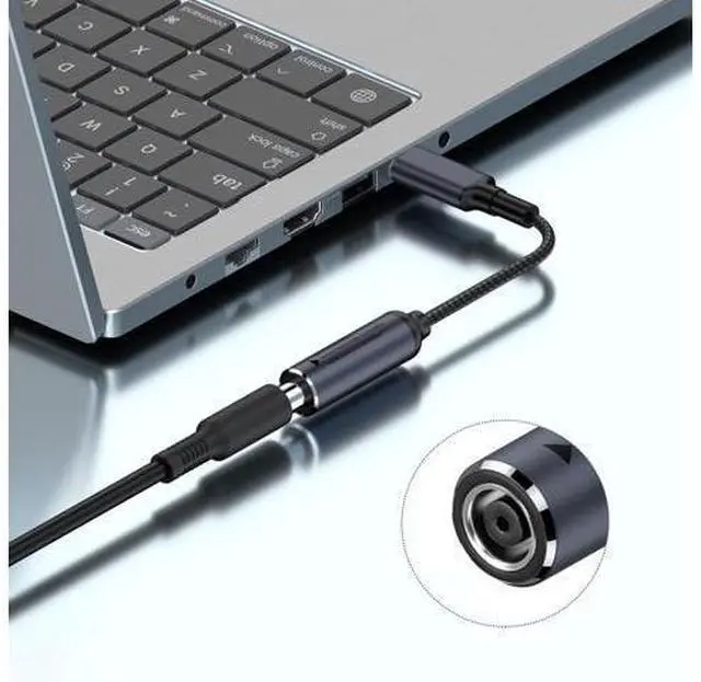 Main image of USB C to Barrel Tip Adapter 45W 65W 100W PD Charging for Convert HP 7.4mm x 5.0mm Charger to Type C Power for Phones Tablets Laptops and Other USB C Devices Input: DC15-20.5V