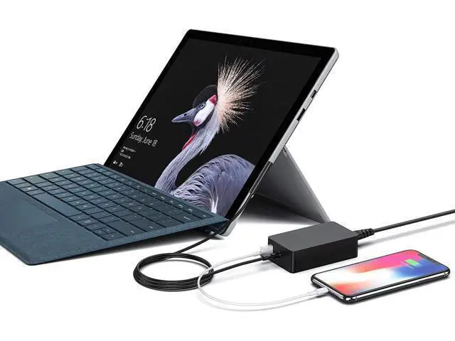 Alt view image 3 of 6 - Surface Pro Charger for Surface Pro 9 8 7+ 7 6 5 4 3 X Surface Laptop 5 4 3 2 1 65W Windows Surface Tablet Charger Support 44W 36W