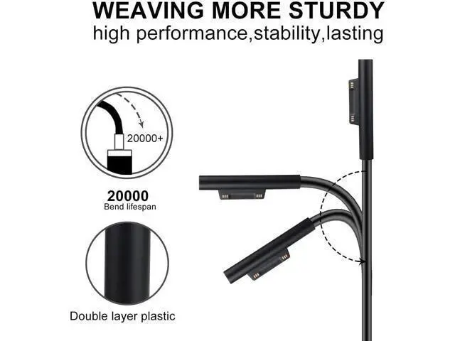 Alt view image 6 of 6 - Surface Pro Charger for Surface Pro 9 8 7+ 7 6 5 4 3 X Surface Laptop 5 4 3 2 1 65W Windows Surface Tablet Charger Support 44W 36W