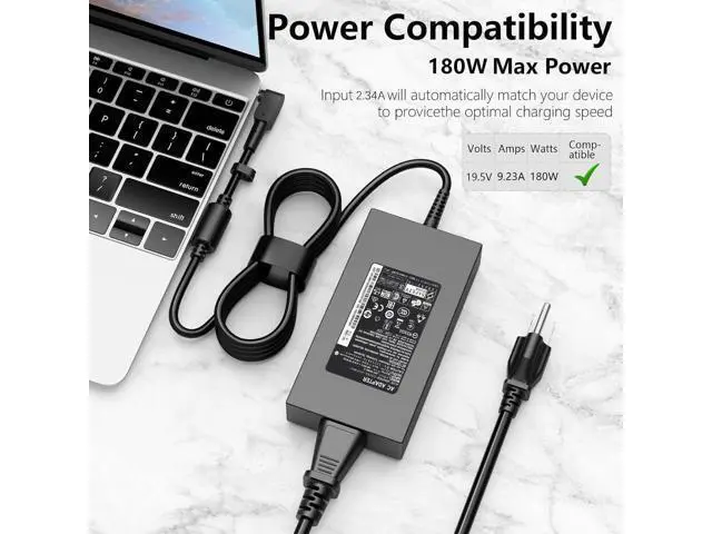 Alt view image 5 of 7 - 180W Predator Charger for Original Predator Helios 300 PH315-51 PH315-52 PH315-53 PH315-54 PH317-51 G3-571 G3-572 Nitro 5 ADP-180MB K Gaming Laptop