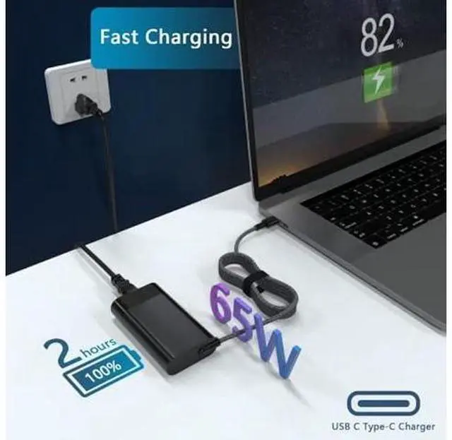 Alt view image 5 of 6 - 2025 New 65W USB-C AI PC Power Adapter Compatible with HP EliteBook Ultra G1i G1q G1q8 14 inch Notebook Next Gen AI PC Wolf Pro,Compatible with HP EliteBook X Flip G1i Premium Business Laptop Charger