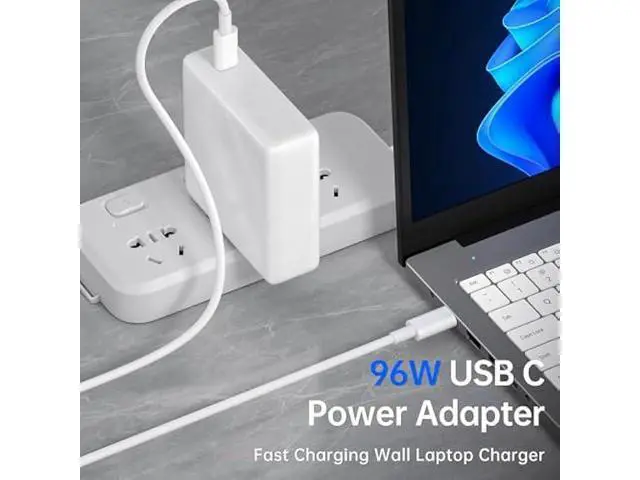 Alt view image 4 of 6 - 96W USB-C Fast Charger-Premium MacBook Charger Compatible with MacBook Air, MacBook Pro, iPad, Chromebook, Dell Inspiron 15, and All USB C Charger Devices, Includes 5.9ft Cable for Home & Office Use