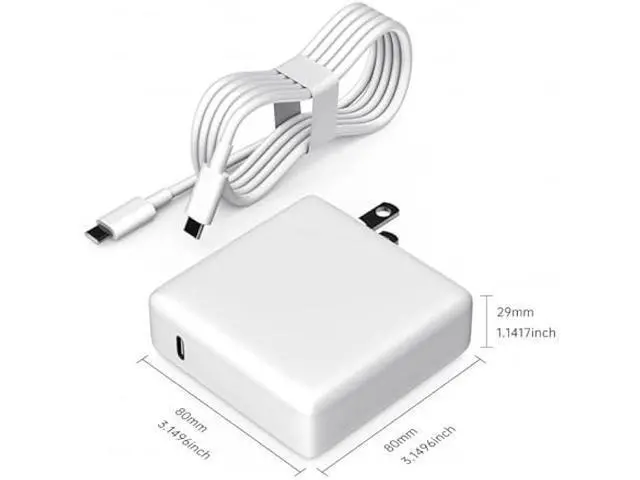 Alt view image 6 of 6 - 96W USB-C Fast Charger-Premium MacBook Charger Compatible with MacBook Air, MacBook Pro, iPad, Chromebook, Dell Inspiron 15, and All USB C Charger Devices, Includes 5.9ft Cable for Home & Office Use