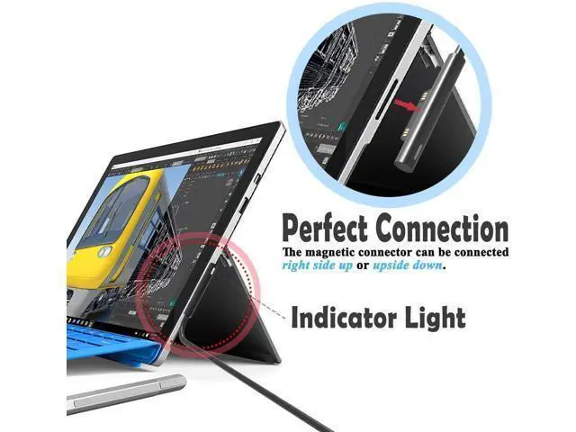 Alt view image 5 of 7 - Surface Laptop Pro Charger 65W 44W 36W 24W Compatible with Surface Pro 3/4/5/6/7/8/9/X Laptop 1/2/3/4 Go 1/2/3 Book 1/2/3 Power Supply Adapter