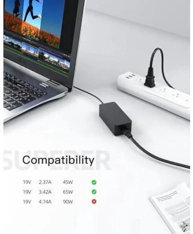 Alt view image 4 of 7 - 65W AC Charger Fit for Acer Aspire V 14 V14 V3-472 V3-472P V3-472G V3-472PG A314-21 N17Q1,C22 C24 C22-865 C22-860 C22-760 C22-720 C20-720 Laptop Power Supply Adapter Cord