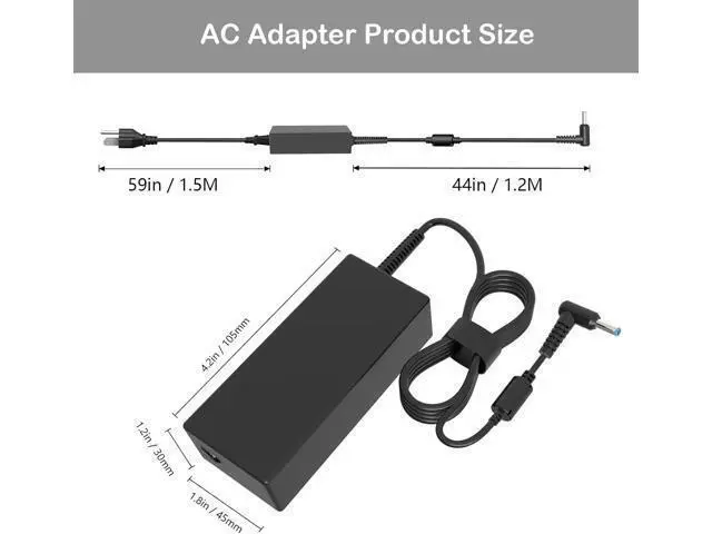 Alt view image 3 of 7 - Ac Charger 65w Fit for HP ProBook 640 650 450 430 440 446 455 470 745 735 725 755 EliteBook 840 850 845 Laptop Cord