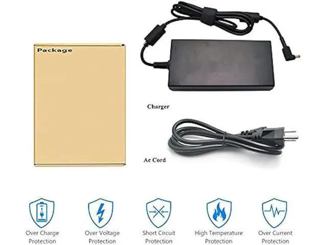 Alt view image 6 of 7 - 180W 19.5V 9.23A AC Charger for Acer Predator Helios 300 G3-573 AN515-52 PH315 N1812 Nitro5 N20C1 N1TC1 V17 VN7-793 PT515-51 G900-757W Laptop Charger with Power Cord