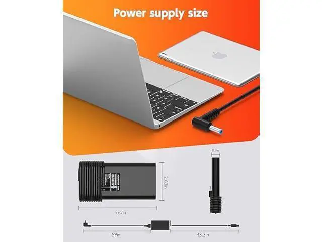 Alt view image 6 of 7 - 135W Laptop Charger Compatible with HP Spectre x360 OMEN 15 17 Pavilion Gaming 15 17 ec0013dx 15-ec0751ms L15534-001 TPN-DA11 TPN-CA13 Power Supply Cord