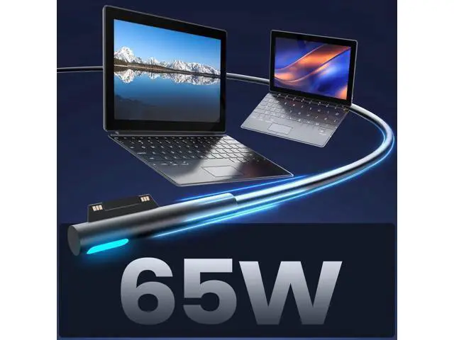 Alt view image 2 of 7 - Surface Pro Charger - 65W Fast Charging for Surface Pro 3-9 Windows Surface Laptop 1-6 Surface Book 1-3 Surface Go Series