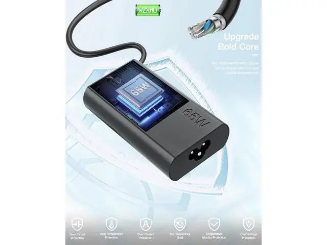 Alt view image 4 of 7 - 2025 New Slim 65W USB C Laptop Charger Compatible with Thinkpad/Yoga/Chromebook Computer Type C Fast Charging Power Cord Ac Adapter