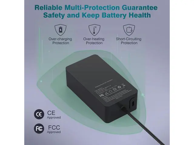 Alt view image 5 of 7 - 65W Laptop Charger Compatible with Microsoft Surface Pro 11, 10, 9, 8, 7+, 7, 6, 5, X, Windows Surface Laptop 7/6/5/4/3/2/1/Studio, Surface Book 3/2/1, Surface Go 3/2/1, 10FT