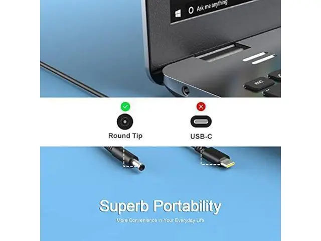 Alt view image 6 of 6 - 65W 45W AC Adapter Replacement for Dell Docking Station D1000 D3100 Ultra HD 4K Triple Display Wireless, Fit for Latitude P75F P75F001, Thunderbolt Dock TB15 K16A K16A001 Laptop Power Supply Cord