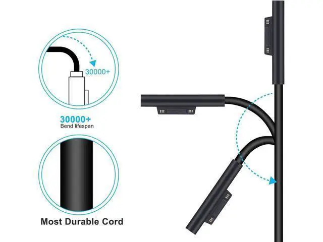 Alt view image 2 of 7 - 102W Surface Book Charger 15V 6.33A Power Supply for Surface Book 3/2/1 Surface Laptop 5/4/3/2 Surface Pro X/9/8/7/6/5th/4/3/2 Surface Go 3/2